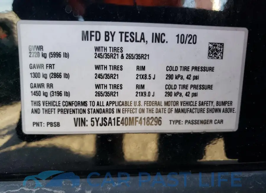 5YJSA1E40MF418296# 12