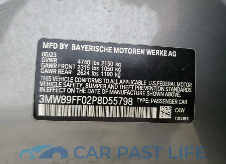 3MW89FF02P8D55798# 12