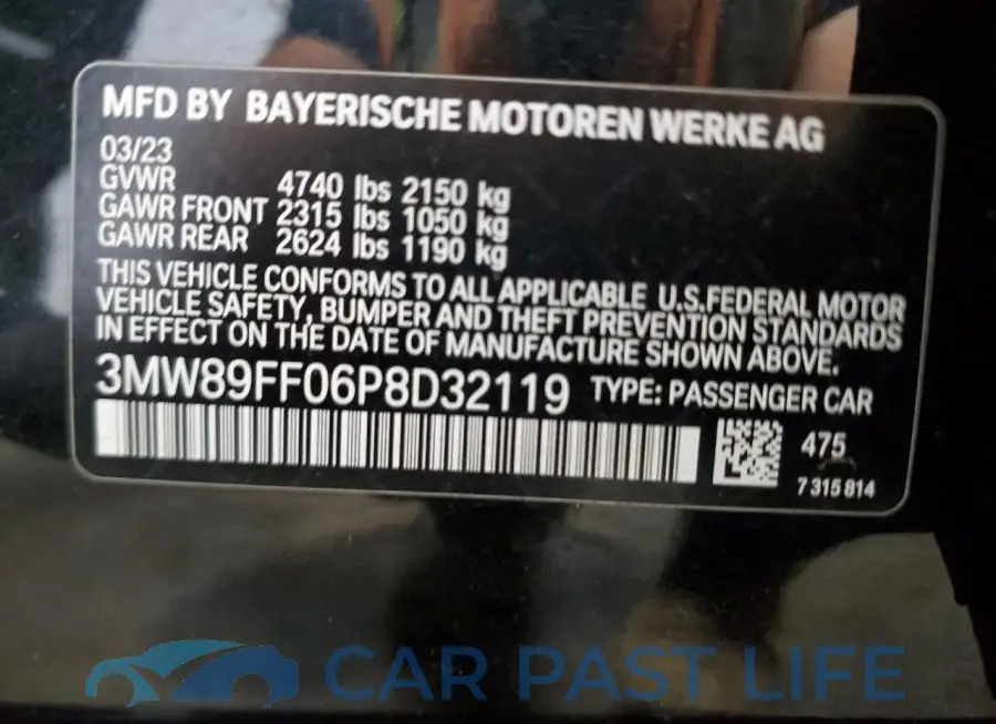 3MW89FF06P8D32119# 12