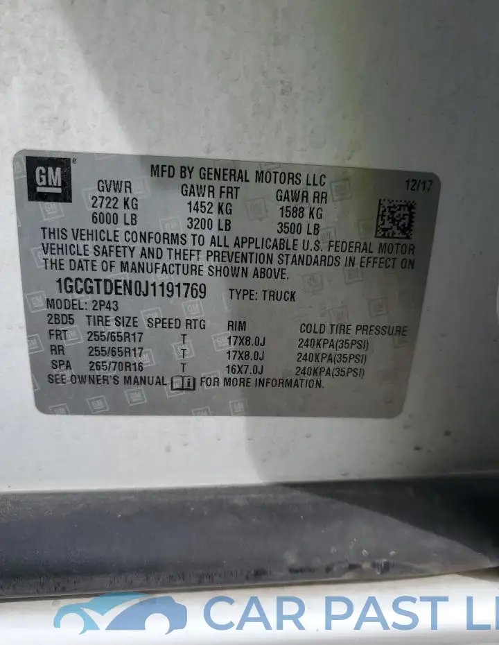 1GCGTDEN0J1191769# 12