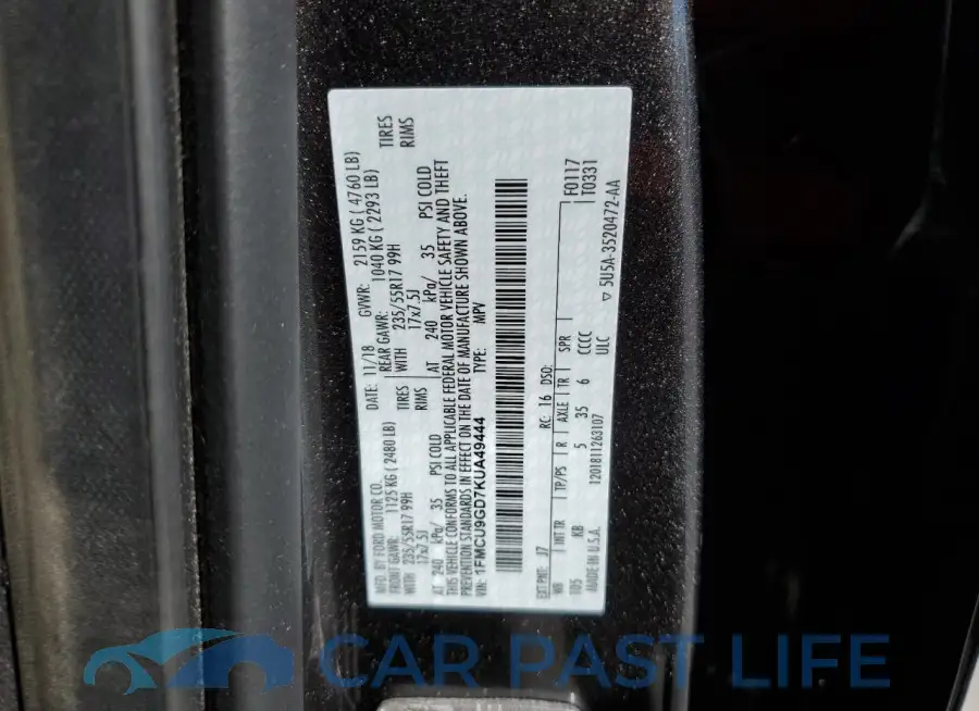 1FMCU9GD7KUA49444# 12