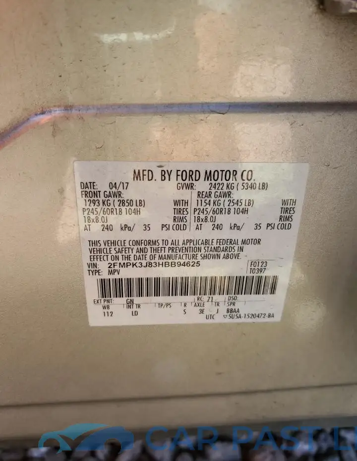2FMPK3J83HBB94625# 13