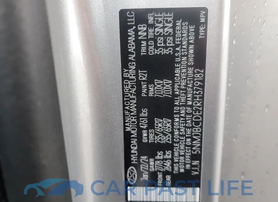 5NMJBCDE2RH379182# 13