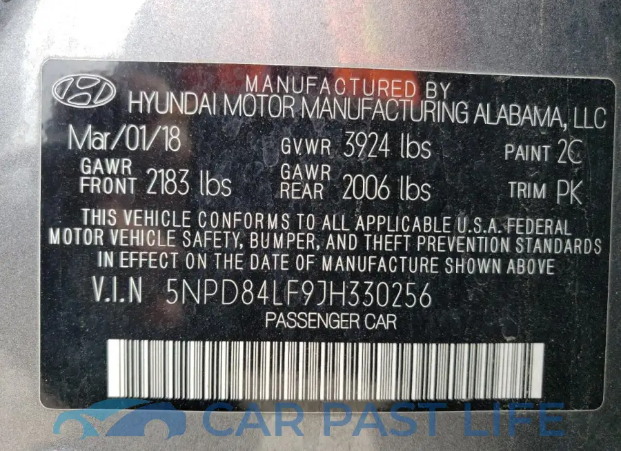 5NPD84LF9JH330256# 12