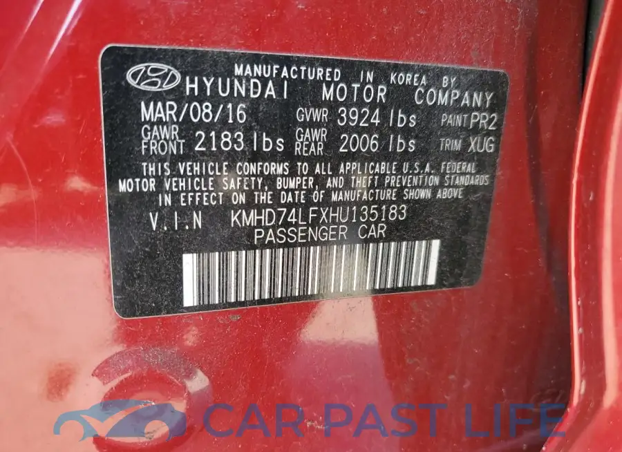KMHD74LFXHU135183# 12
