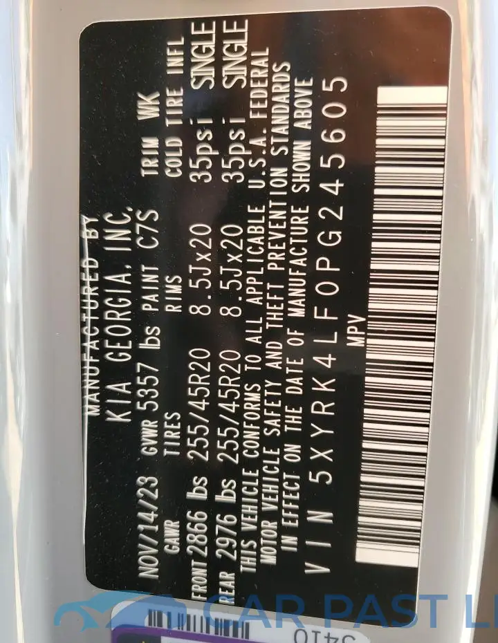5XYRK4LF0PG245605# 13