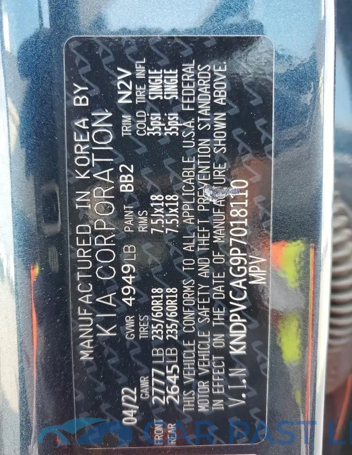 KNDPVCAG9P7018110# 12