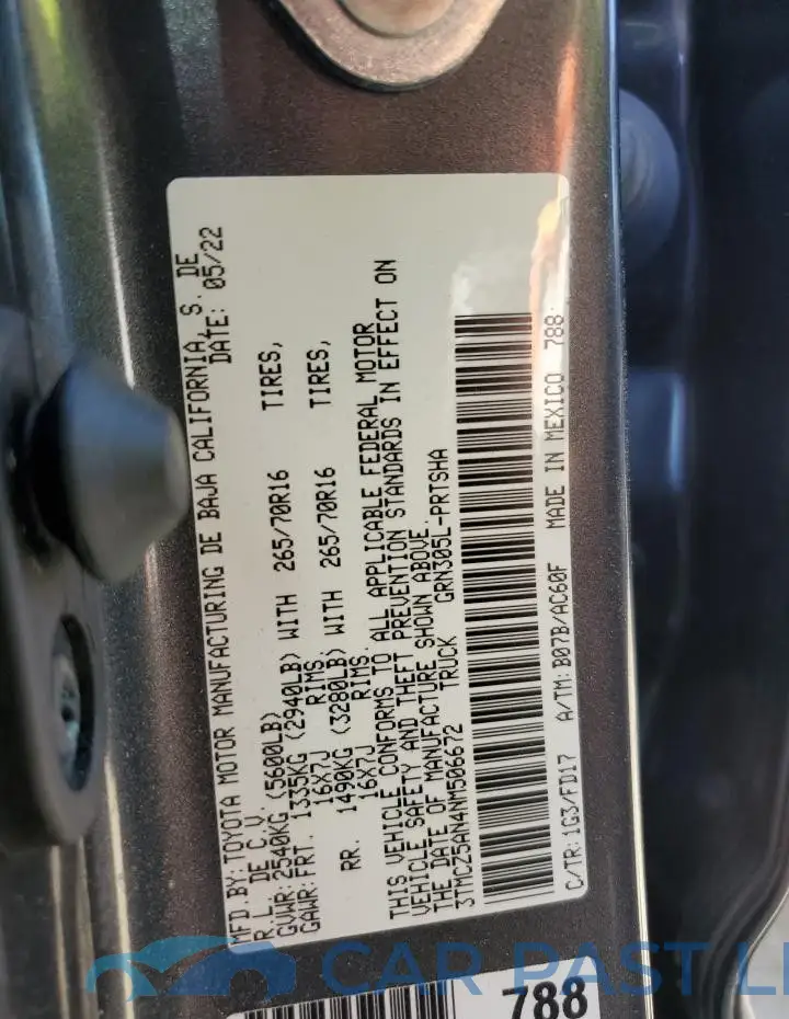 3TMCZ5AN4NM506672# 12