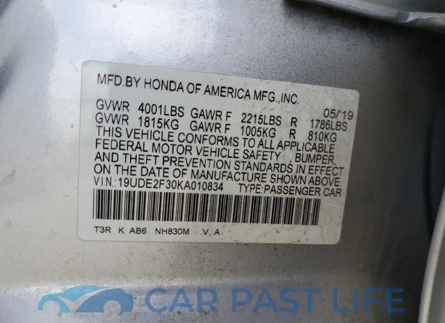 19UDE2F30KA010834# 13