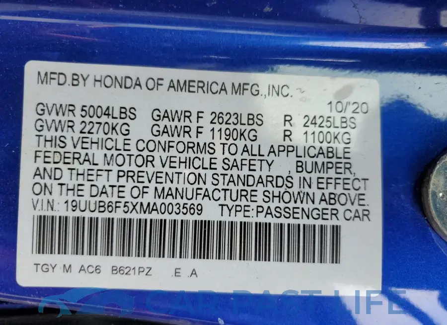 19UUB6F5XMA003569# 13