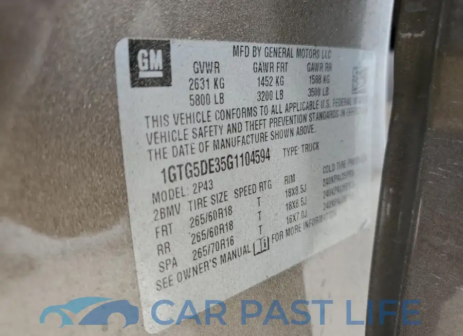 1GTG5DE35G1104594# 12