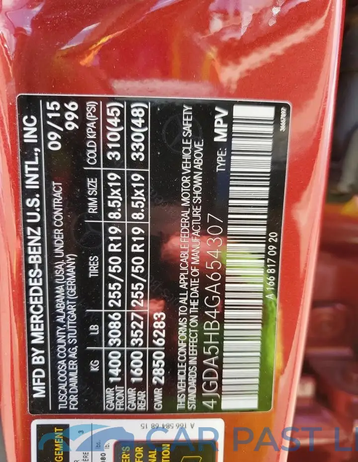 4JGDA5HB4GA654307# 14