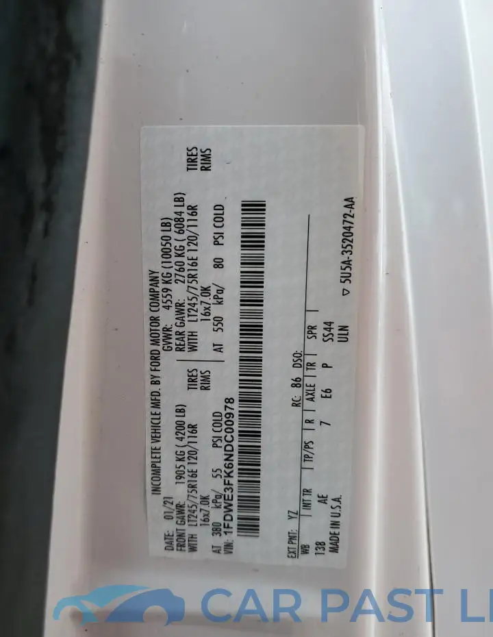 1FDWE3FK6NDC00978# 14