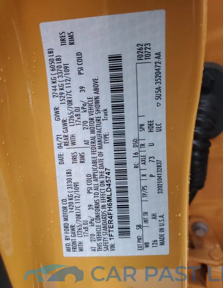 1FTER4FH6MLD45747# 13