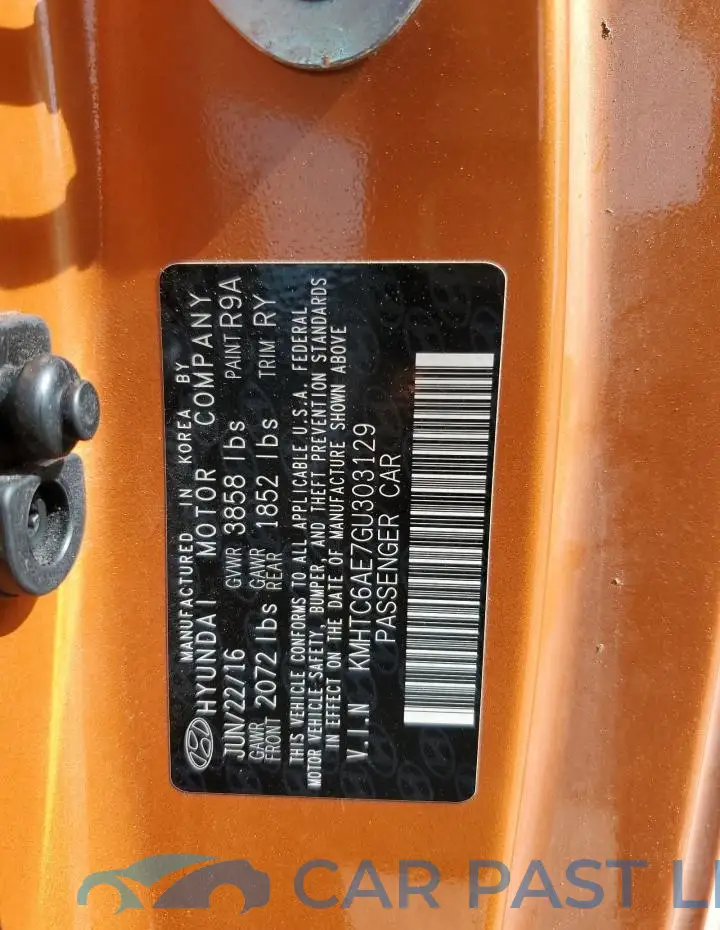KMHTC6AE7GU303129# 12