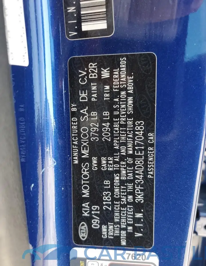 3KPF34AD8LE170483# 12
