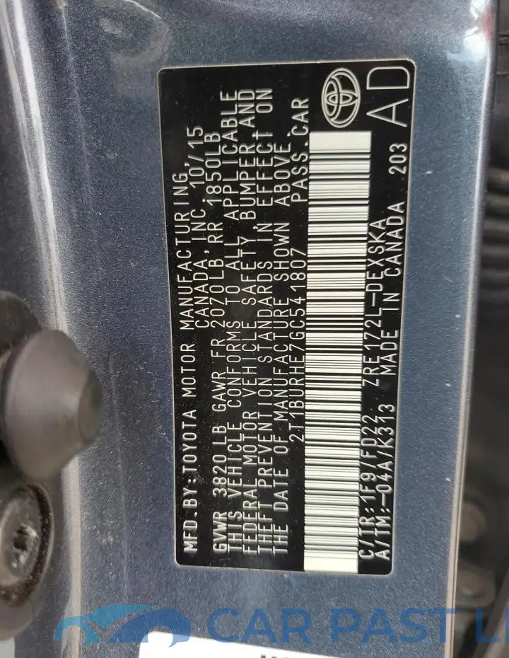 2T1BURHE7GC541807# 12