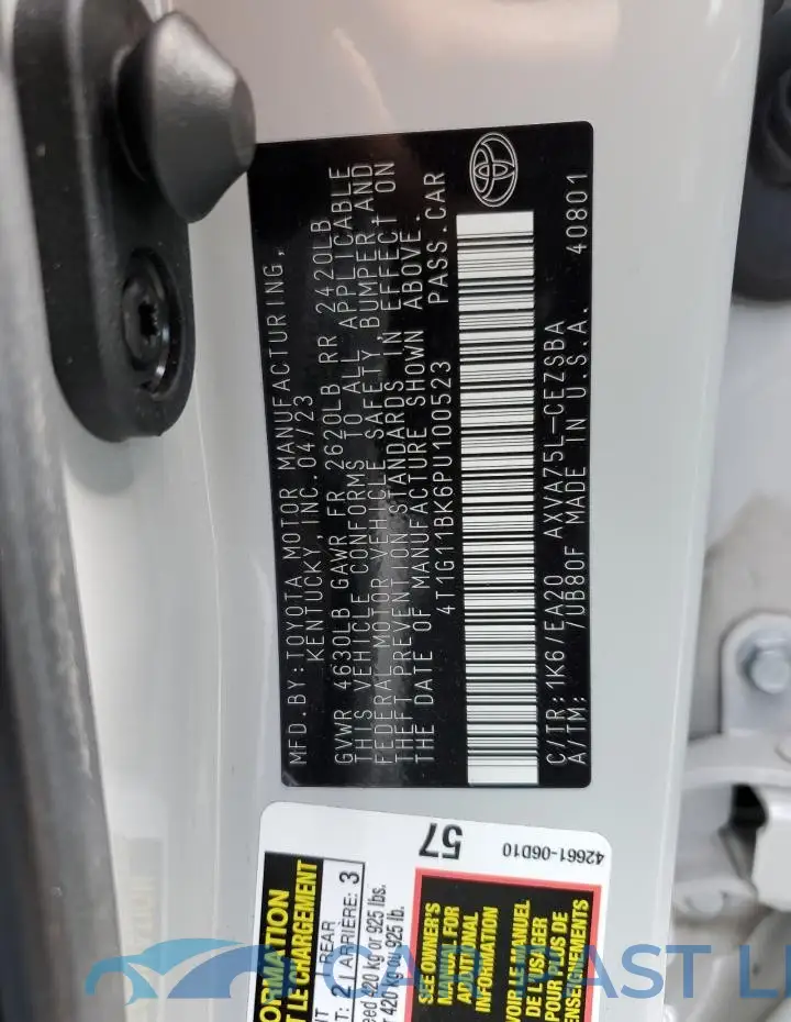 4T1G11BK6PU100523# 13