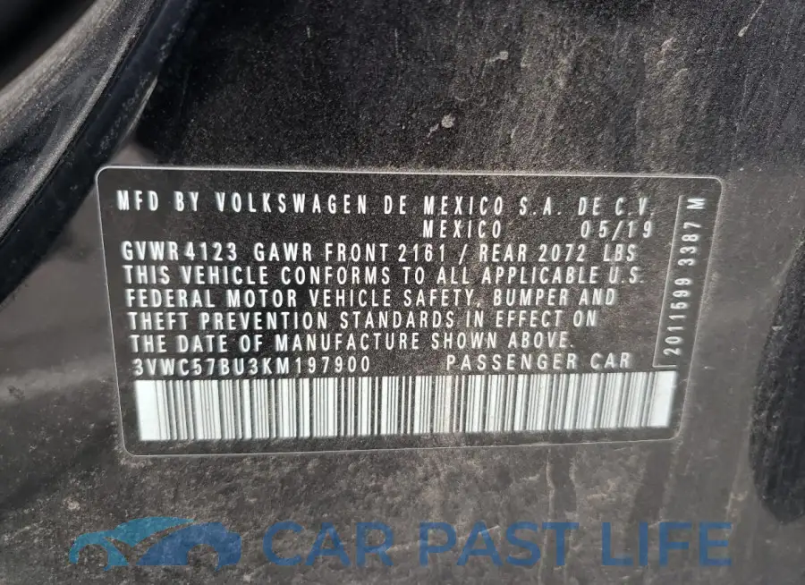 3VWC57BU3KM197900# 12