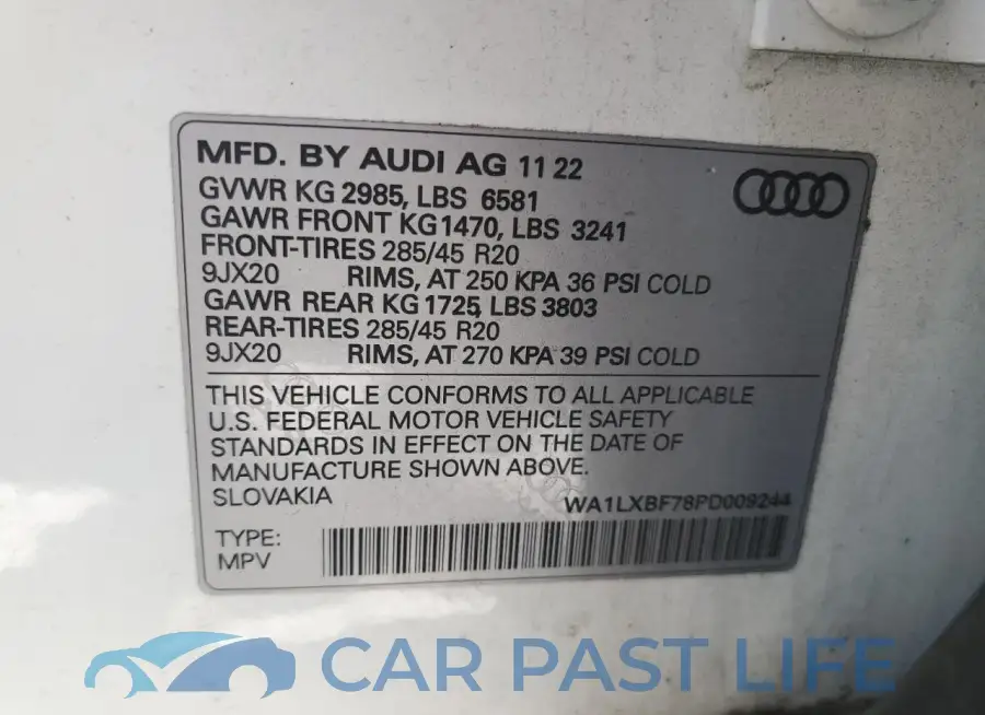 WA1LXBF78PD009244# 13