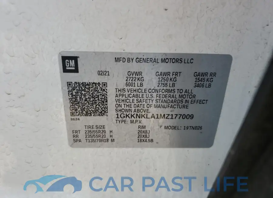 1GKKNKLA1MZ177009# 13