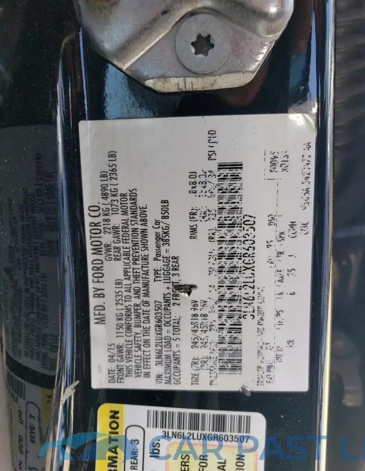 3LN6L2LUXGR603507# 12