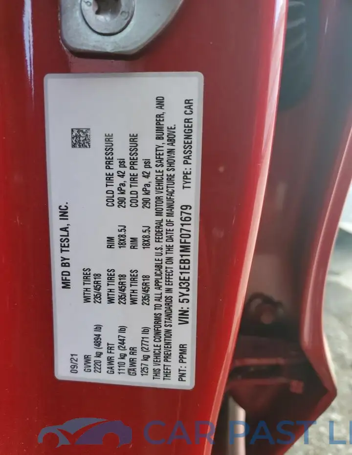 5YJ3E1EB1MF071679# 13