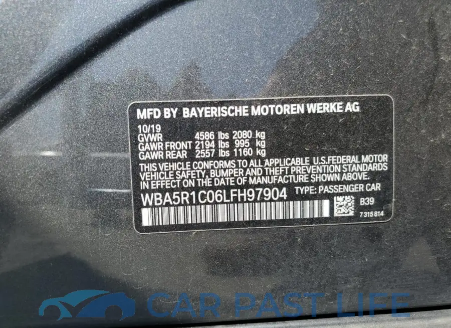 WBA5R1C06LFH97904# 12