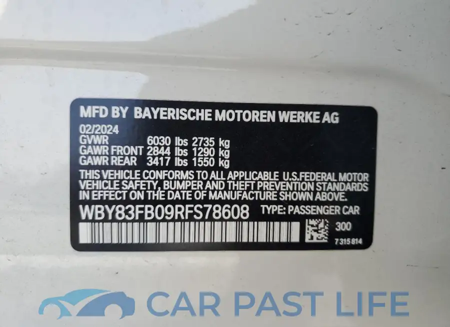 WBY83FB09RFS78608# 12