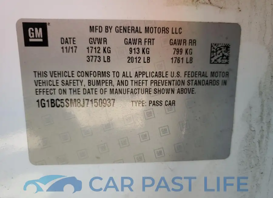 1G1BC5SM8J7150937# 13