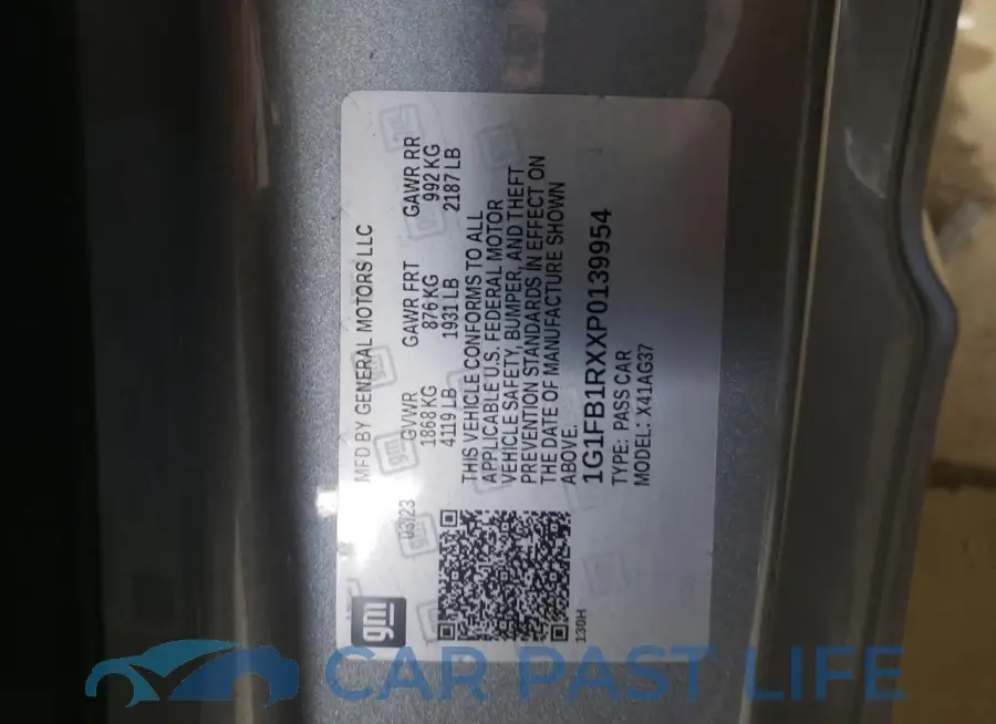 1G1FB1RXXP0139954# 12