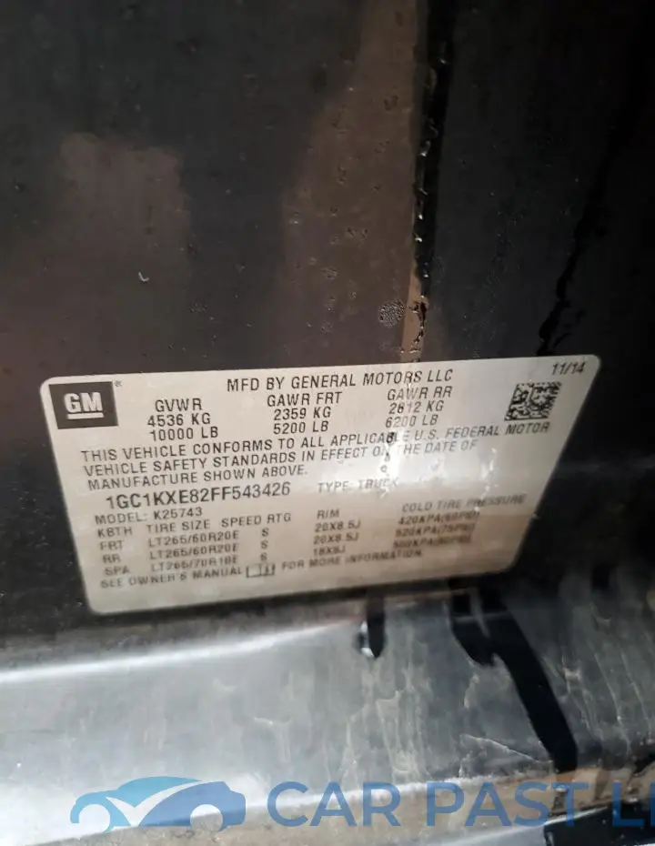 1GC1KXE82FF543426# 12