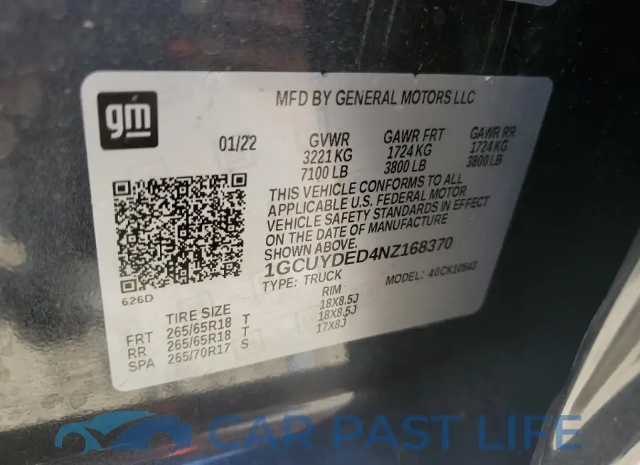 1GCUYDED4NZ168370# 13