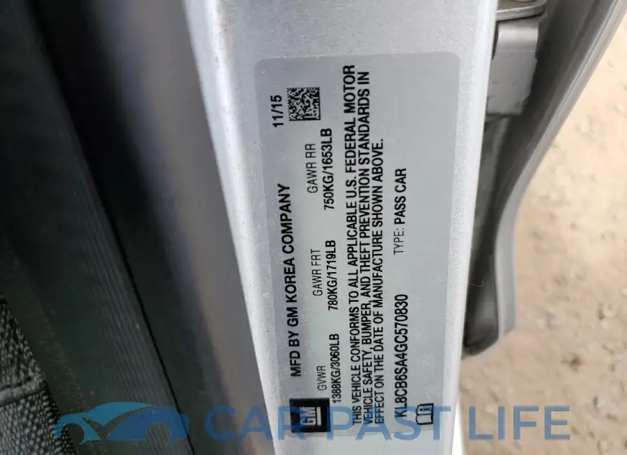 KL8CB6SA4GC570830# 12