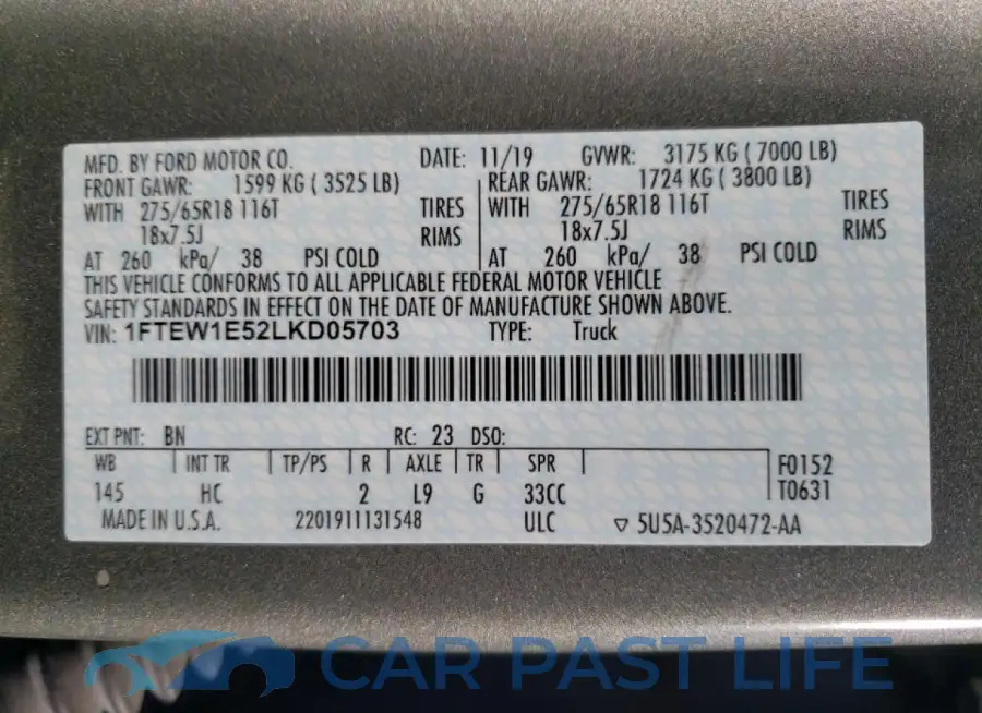 1FTEW1E52LKD05703# 13