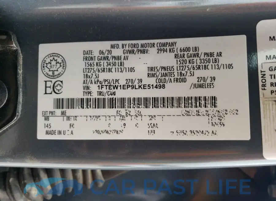 1FTEW1EP9LKE51498# 12