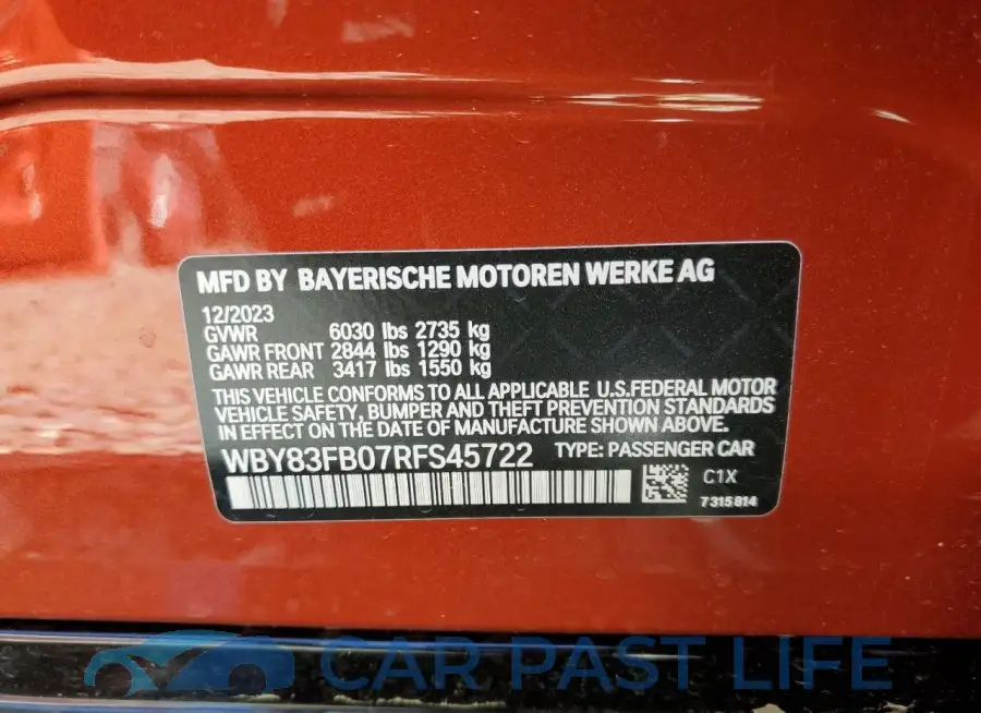 WBY83FB07RFS45722# 12