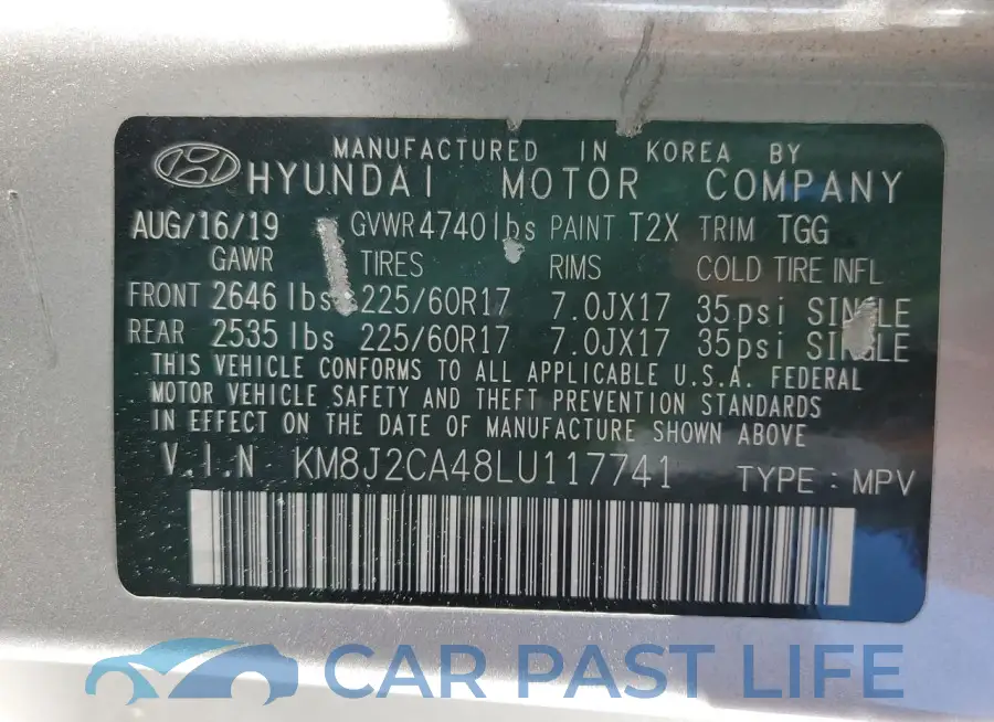 KM8J2CA48LU117741# 13