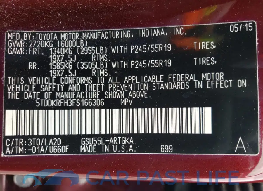 5TDDKRFH3FS166306# 12