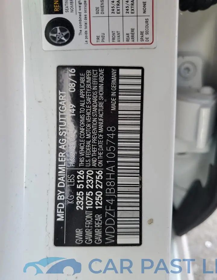 WDDZF4JB8HA105748# 12