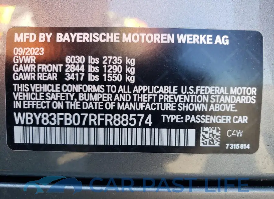 WBY83FB07RFR88574# 12
