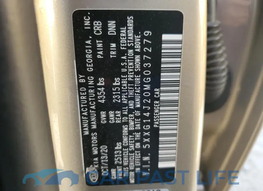 5XXG14J20MG037279# 12