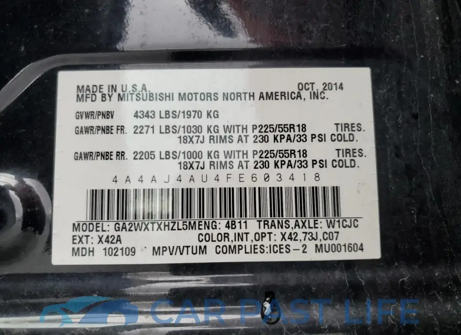 4A4AJ4AU4FE603418# 12