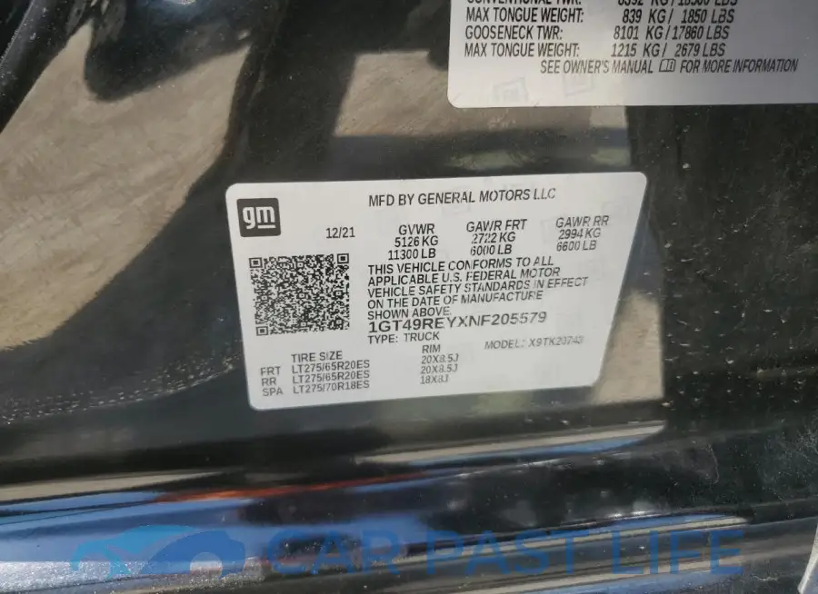 1GT49REYXNF205579# 12