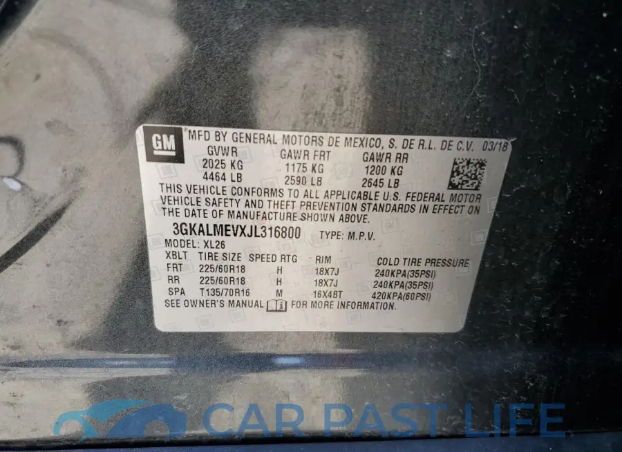 3GKALMEVXJL316800# 13