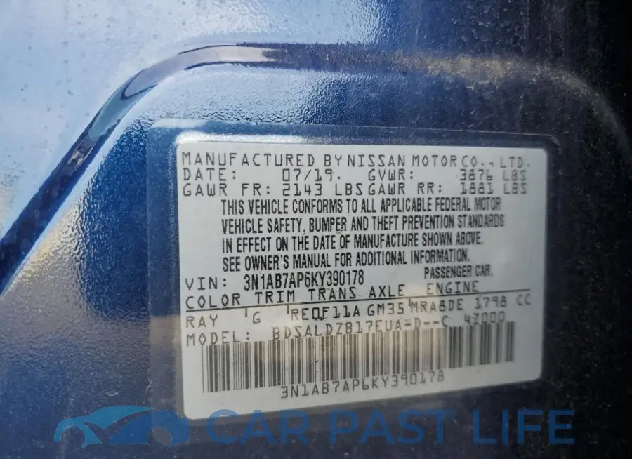 3N1AB7AP6KY390178# 12