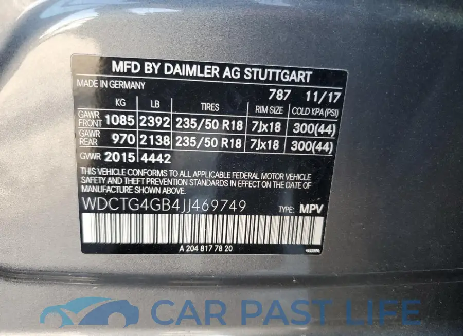 WDCTG4GB4JJ469749# 13