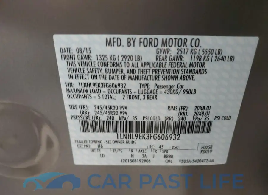 1LNHL9EK3FG606932# 13