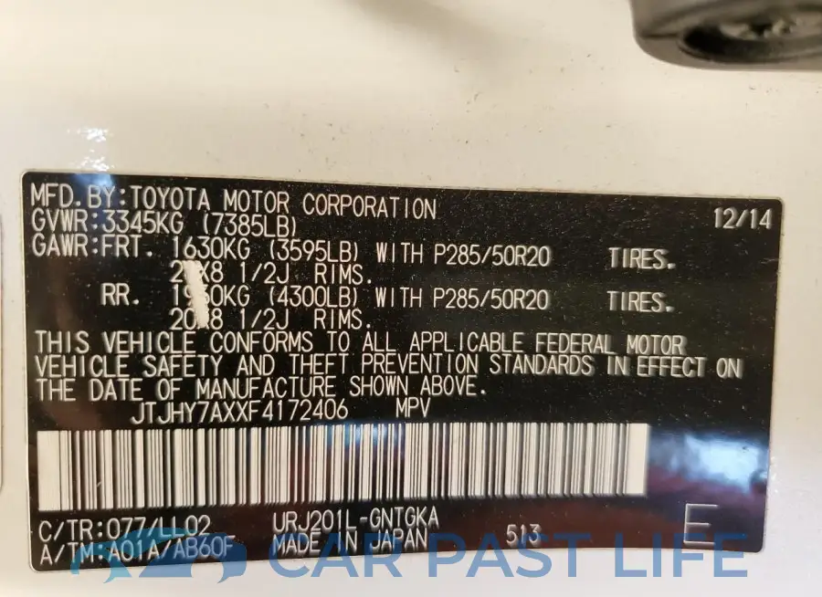 JTJHY7AXXF4172406# 14