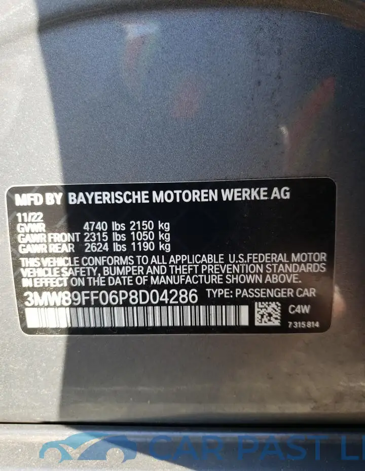 3MW89FF06P8D04286# 13